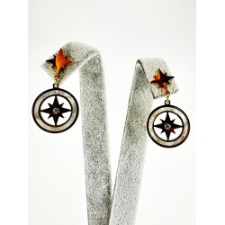 Gold Kuzey Yıldızı Detaylı Küpe